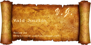 Vald Jusztin névjegykártya